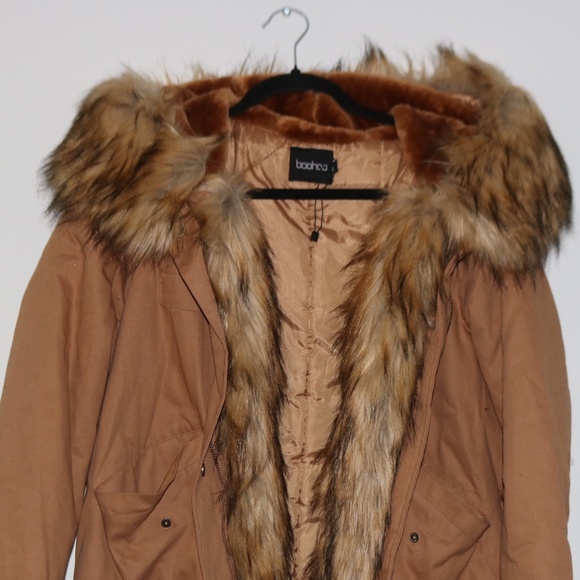 Boohoo Parka Coat With Faux Fur - Picture 6 of 7